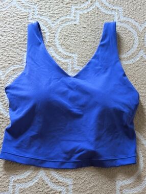 Athleta Transcend V-Neck Crop Blue EUC